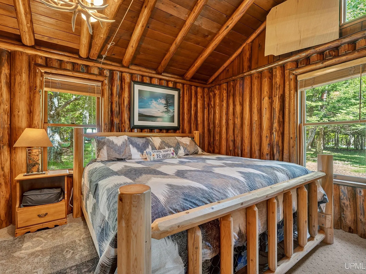 Log Cabin with 400 Feet of Frontage on South Manistique Lake