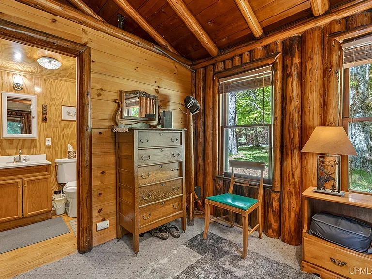 Log Cabin with 400 Feet of Frontage on South Manistique Lake